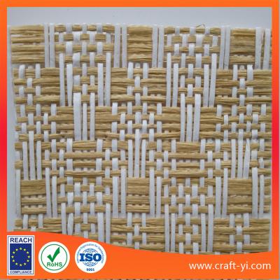 China Woven paper straw fabric textile in Eco-friendly material for bag, shoes or box etc.. for sale