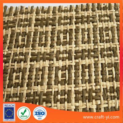 China brown color natural straw paper wire woven mesh cloth for bag, shoes , box etc fabrics for sale