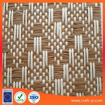 China light brown color natural straw paper material woven fabrics Textiles cloth for sale