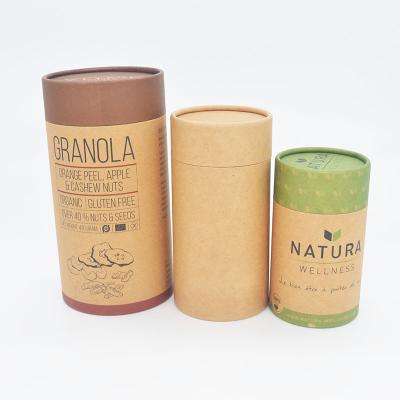 China Eye Catching 3piece Telescope Kraft Cylinder Packaging For Food for sale