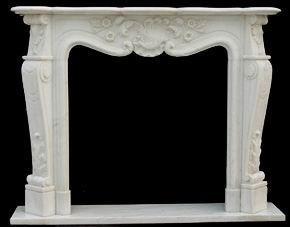 China White marble flower carving of fireplace frame for sale