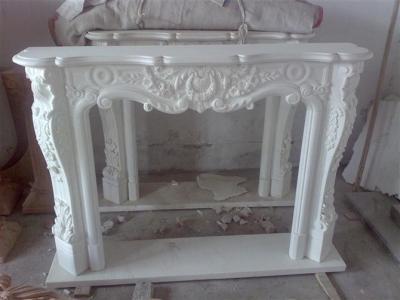 China Hand Carved Indoor Simple Stone Fireplace for sale