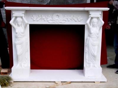 China The stone material stone lady fireplace statue with marble fireplace mantle for sale