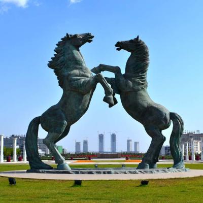 China Huge japanese green jumping bronze horse statue garden public for sale