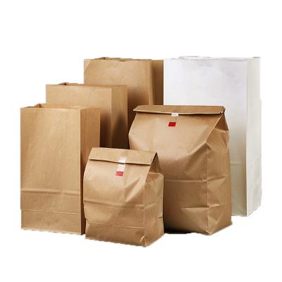 China Recycled Materials Recycled Brown Paper Bag For Food Grade Packaging Paper Bag With Logo Printed Kraft Paper Bag for sale