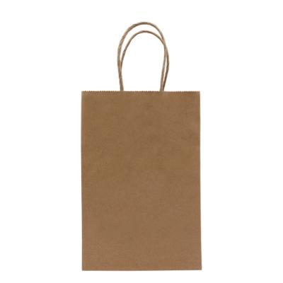 China Recycled Materials Craft Brown Kraft Paper Recyclable Shopping Bag With Handle for sale