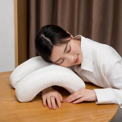 China Sustainable Factory Outlets Memory Foam Pillow with Arm Hole Anti-Hand Numb Desk Nap Sleeping Pillow Multifunction Health Neck Couple Pillow for sale