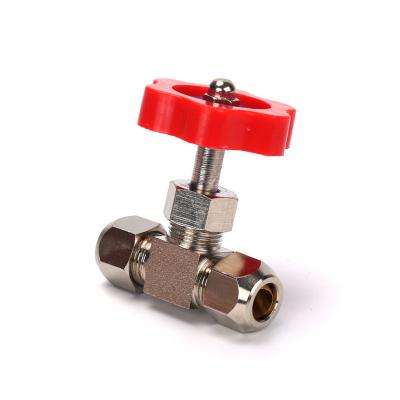 China Brass Nickel Plated Pneumatic Air Ball Valve Hose Copper Handle High Pressure And Durable Needle Valve for sale