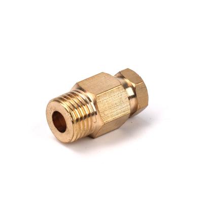 China Air Compression Ferrule Tube Compression Fitting 4 6 8mm OD Tube Connector Machine Tool Lubrication Brass Oil Pipe Fit Adapter for sale