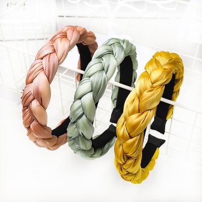 China Luxury Soft Hot Selling Hair Accessories Solid Color Braid Sponge Hair Bands For Women for sale