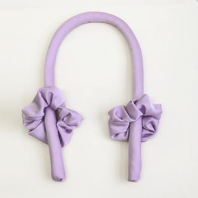 China 2021 Fashion Hair Accessories Girl's Sponge Foam Candy Color Lazy Curling Iron Rod Headband Curling Heatless for sale