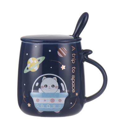 China Contemporary Creative Astronaut Mug Large Capacity Office Cup Ceramic Coffee Mug for sale