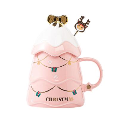 China 500cc Disposable Box Christmas Color Amazon Coffee Mug Porcelain Tumbler Water Ceramic Mug for sale