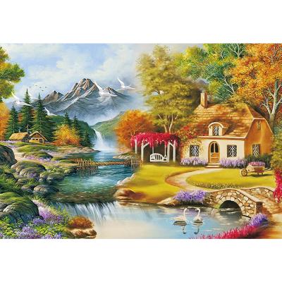 China American rhinestone diy embroidery landscape style painting art crafts wall home decoration,5D full diamond painting kit for sale