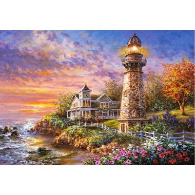 China American Style DIY 5D Diamond Painting Digital Kit Full Diamond Rhinestone Embroidery Crafts Home Wall Decor, Beach Lighthouse Cabin for sale