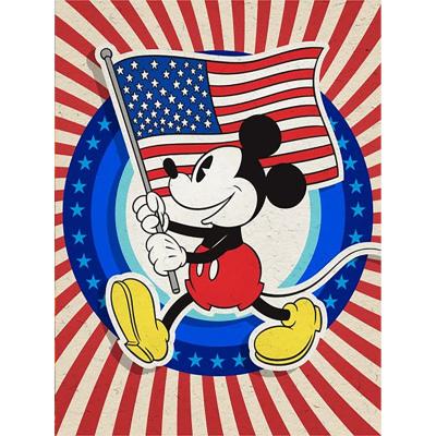 China New Classic/Postmodern 5D Diamond Painting Kit American Flag,Diamond Art Cartoon Mickey Mouse Digital Paint Faux Stone Wall Home Decoration for sale