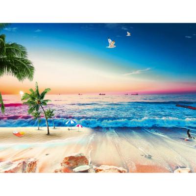 China American Beach DIY 5D Diamond Painting Kit Seaside Sunset, Adult Style Landscape Around Diamond Painting Kit, Art Craft Creative Gift for sale