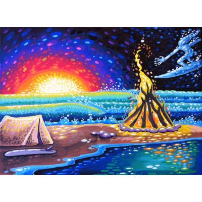 China American Style Diamond Art Kit Abstract Sea View Home Wall Decoration Painting Diy Adult Kit Painted Van Gogh Style Diamond Painting for sale