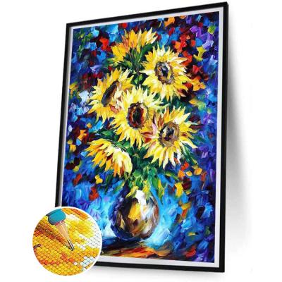 China Full Diamond Point Diamond Art Craft CLASSIC home wall decoration DIY 5D Diamond Painting Kit Sunflower Round for sale