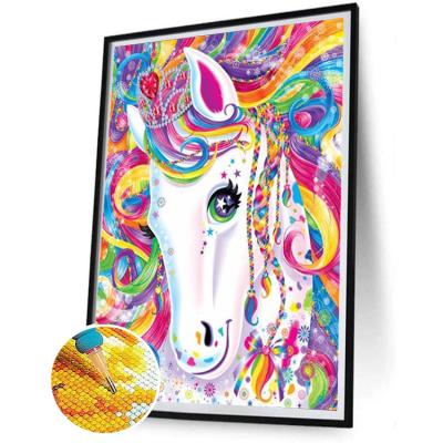 China CLASSIC Unicorn Diamond Full Round Good Luck DIY Diamond 5D Gem Art Crystal Painting is perfect for home wall decoration gifts for sale