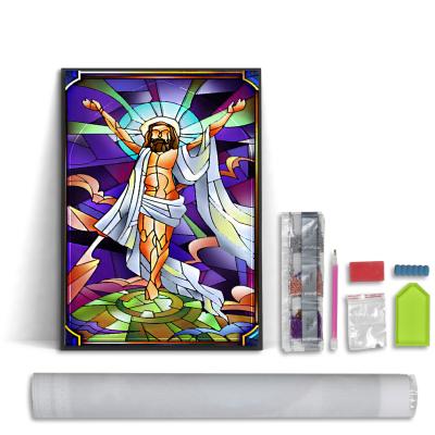 China Direct Sales Diamond Canvas Wall Art of Jesus Diamond Painting Religion Cartoon Kits Factory for Kids Home Decor OPP bags Digital Printing for sale