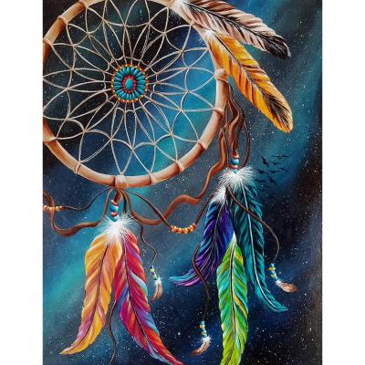 China New Hot Sale Classic/Postmodern Wall Art Full Drill Round Diamond Pittura 5D Diamond Painting Feather Painting Kits for sale