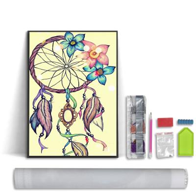 China Home Decor 5D Square / Full Round Drill Canvas Painting Hand Painted Color Diamond Painting Dream Catcher for sale