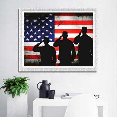 China New Classic/Postmodern USA Flag Still Of Life Wall Picture Diamond Dot DIY Crystal Painting for sale