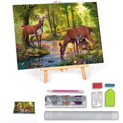 China New Classic/Postmodern Diamante Canvas Deer 5D Diamond Painting Diamond Embroidery Kits for sale