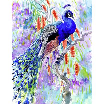 China Blue Cartoon Peacock Diamond Painting Manufacturers DIY Full Drill Peacock Digital Painting By Numbers Art for sale