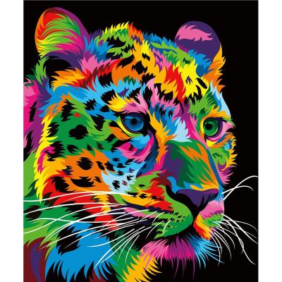 China Wholesale Custom Fantasy Art Animal Leopard 5D Diamond Painting Cartoon Living Room for sale