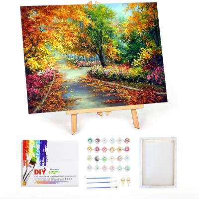 China Personalized Customization DIY Canvas Painting Paint By Number Kits Adults View Forest Landscape Customized Paint By Numbers For Kids Beginner for sale