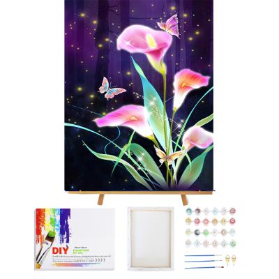 China Personalized Customization DIY Canvas Painting Paintings Paint By Number Kits Butterfly Flower Adults Customized Paint By Numbers For Kids Beginner for sale