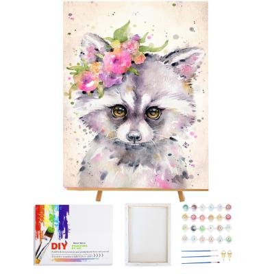 China Customization DIY Canvas Painting Personalized Paints Paint By Number Kits Adults Frame Animal Squirrel Customized Paint By Numbers For Kids Beginner for sale