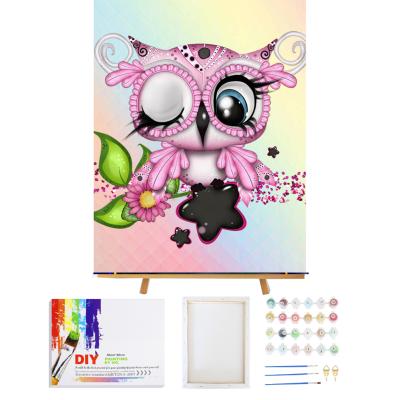 China Personalized Customization Paint By Numbers On Canvas, Owl Drawing Paint By Numbers For Adults Children Beginners for sale