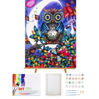 China Personalized Customization DIY Oil Painting Owl Acrylic Paint By Number Kits Peacock Paint By Numbers For Adults Kids for sale