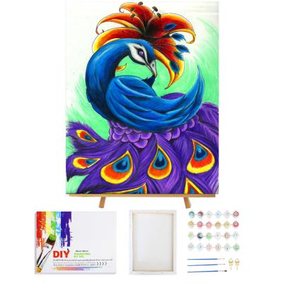 China Personalized Customization DIY Oil Painting Acrylic Paint By Number Kits 16x20 Peacock Paint By Numbers For Adults Children for sale