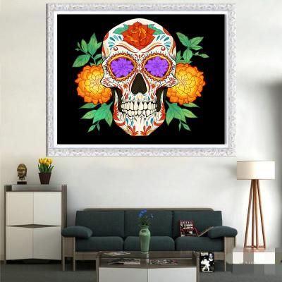 China People Art Skull Canvas Paintings Wall Art Cross Stitch Embroidery Kits for Home Decor for sale