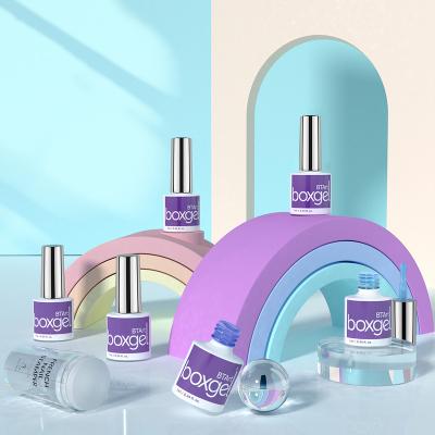 China Nail Art Beauty BTArtbox Custom Private Label Soak Off French Nail Stamper UV Gel Nail Polish 6 Colors UV Gel Polish Kit for sale