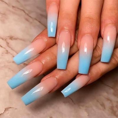 China Wholesale High Quality Design Gradient Colors Fale Nails Press Designs French False Nail Gel Press On Nails for sale