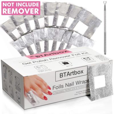 China Quick Remover BTartbox Gel Nail Polish Remover Set 200 Pcs Nail Foils Nail Polish Remover for sale