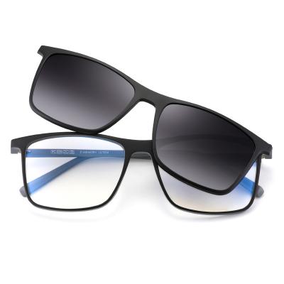 China Clip on design fashion oversized square men's tr90 clip on monocle for sale