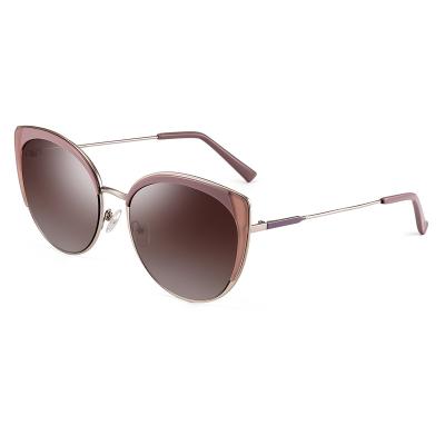 China Fashion Sunglasses Design Polarized Fashion Ladies Metal Cateye Sunglasses for sale