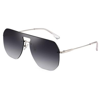 China Fashion Sunglasses 2022 metal fashion oversized rimless polarized sunglasses manufacturer for sale