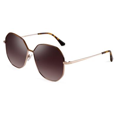 China Fashion Sunglasses Brand Fashion Big Frame Polarized Metal Sunglasses Women for sale