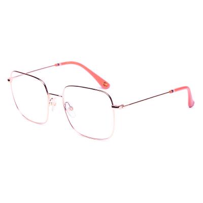 China Optical Glasses Bulk Fashion Square Blue Anti Blocking Metal Eyeglass Frames Men for sale