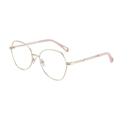 China Cheap Blue Optical Glass Fashion Girls Metal Optical Frames Anti Blocking for sale