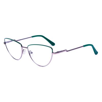 China Optical Glasses Design Fashion Metal Cat Eye Optical Frame Glass Women for sale