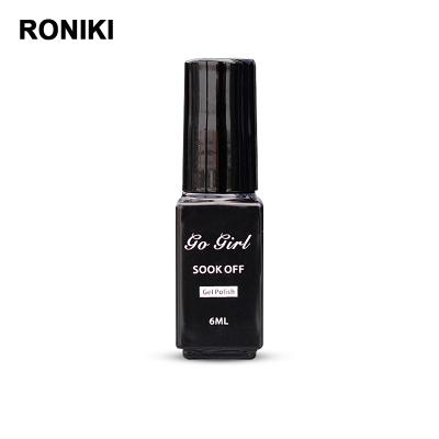 China Nail Art RONIKI 6ML Free Samples Soak Off Nail Art UV Gel Custom Color Gel Polish for sale