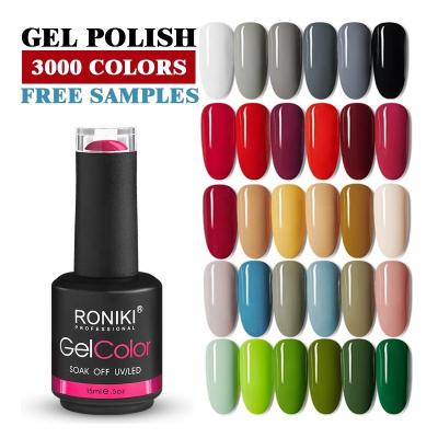 China RONIKI 15ml Soak Off UV Gel Free Sample Wholesale Color Private Label Nail Gel Polish 15ml Gel Polish for sale